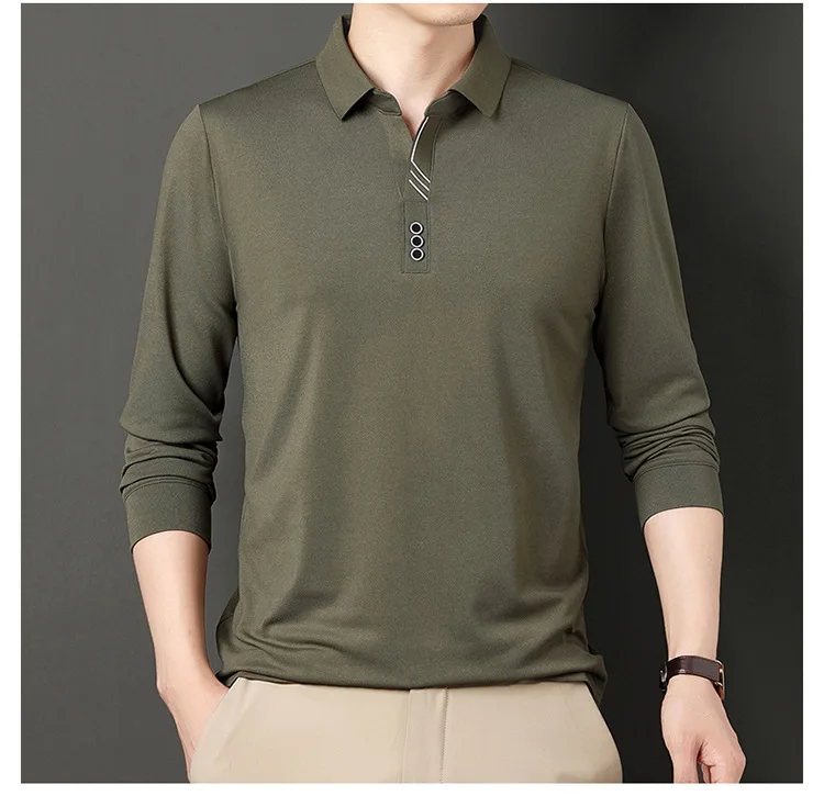New men's long-sleeved button-down shirt for spring and autumn. Casual business shirt. Exquisite