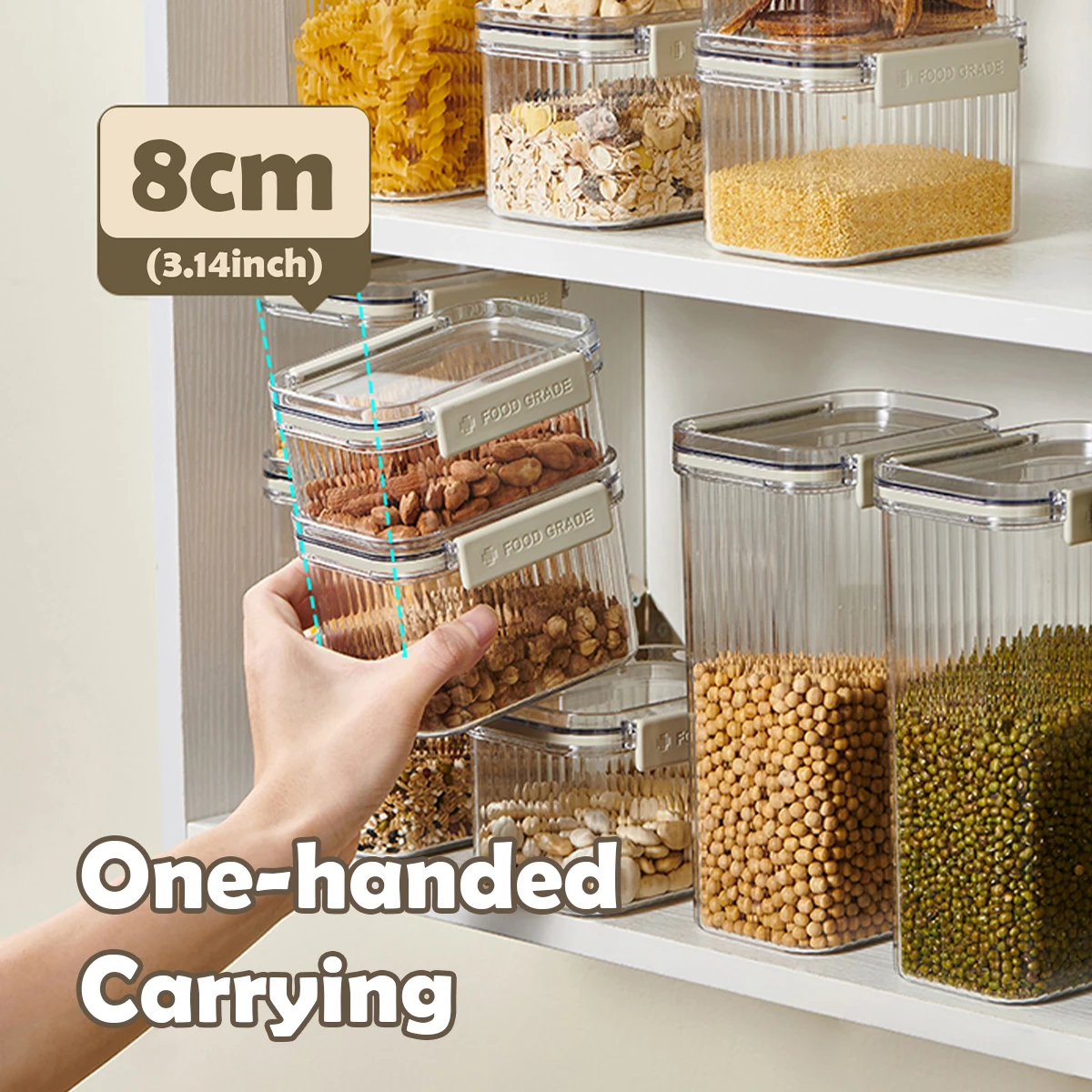 WMMO Food Sealed Fresh-keeping Box, Food-grade Plastic, Kitchen Moisture-proof Sealed Storage Candy Snacks Storage Container