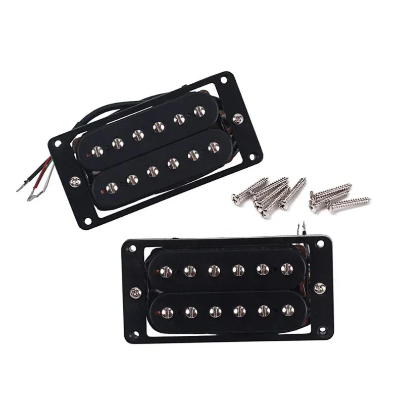 8 Double Coil Humbucker Pickup Neck & Bridge Guitar Pickup Set Black 4 Wires SLOW Output Guitar Accessories drag x