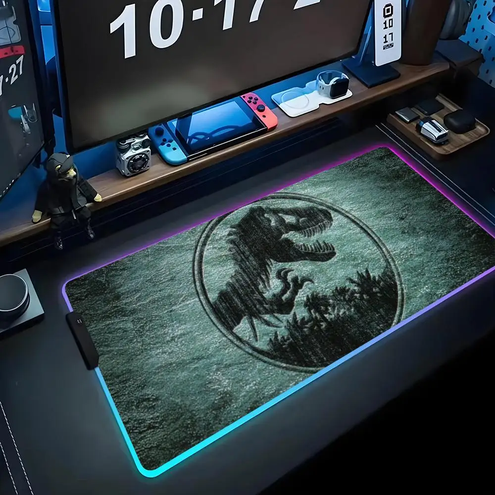 

Килимок для мыши «Парк Юрского периода» RGB игровой коврик для мыши большой светодиодный коврик для ПК настольный коврик светящийся коврик для мыши большой коврик для клавиатуры настольный коврик с