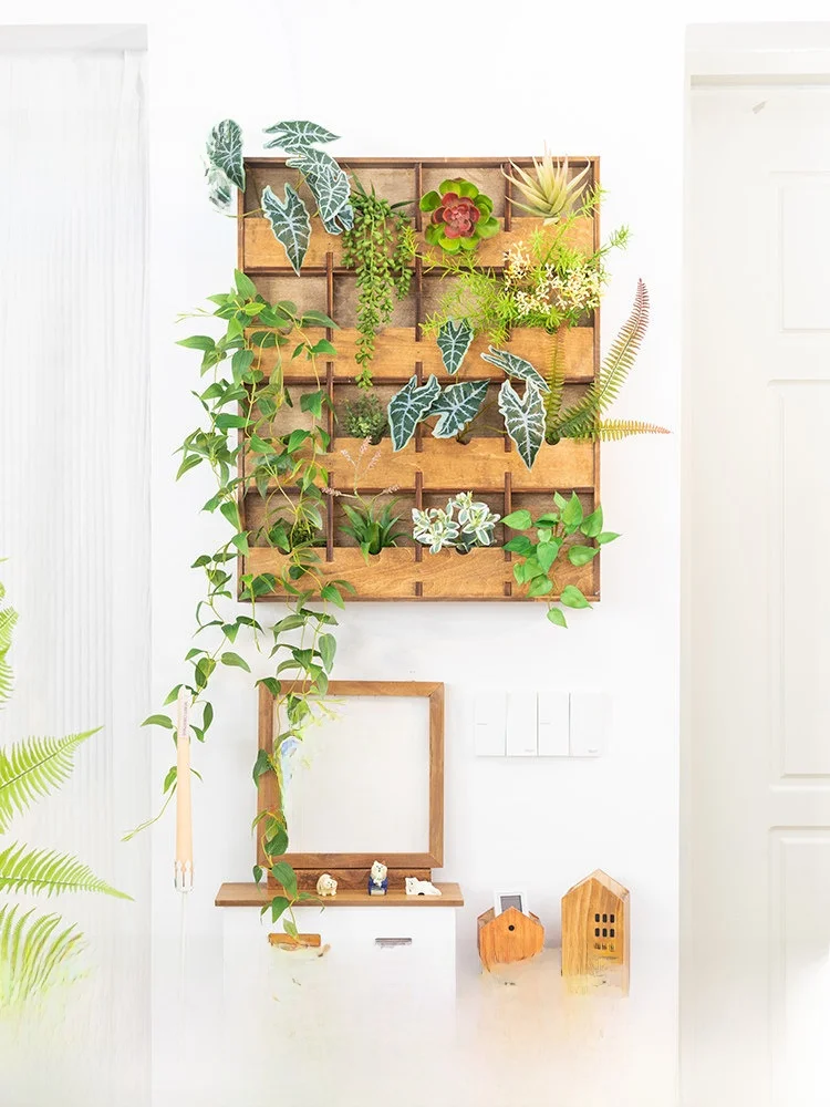 

Artificial een Plant Wall Decoration Cr Meter Box Vertical Balcony Corner ature Lacape Wall Painting