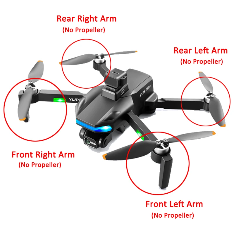 YLRC S135 MAX/PRO GPS Drone Original Spare Part Motor Arm Front Rear Arm with Brushless Engine RC Quadcopter DIY Accessory