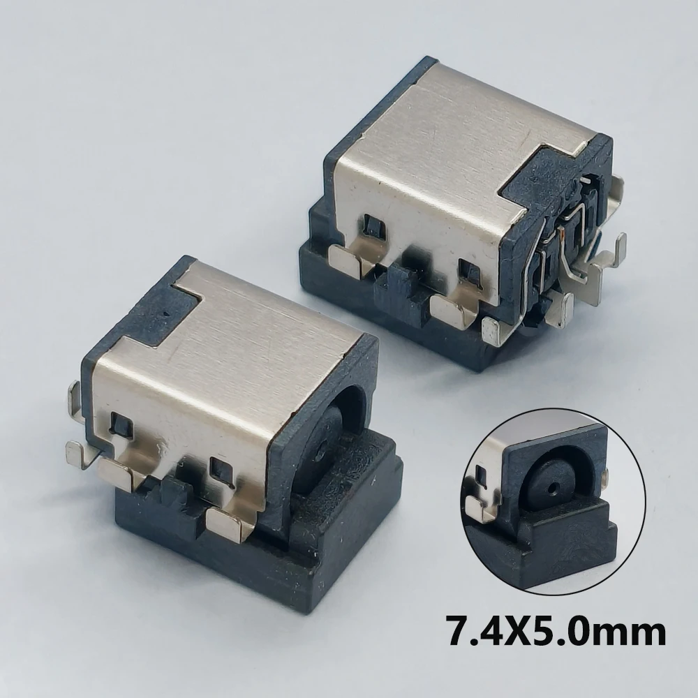 2Pcs Round 7.4*5.0 DC Female Power Jack Socket Laptop Charging Port Connector Replacement For HP Dell Notebook Power Adapter