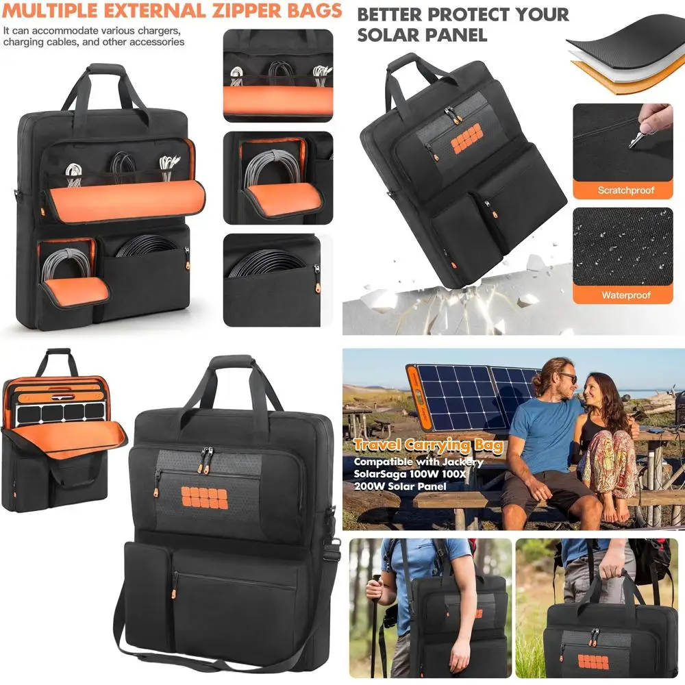 

Portable Double-Layer Panel Storage Bag with Shoulder Strap for 100W/100X/200W Battery Panels