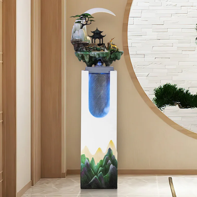 rockery, flowing water, fountain feng shui wheel, lucky circulating water landscape, store office decoration gifts