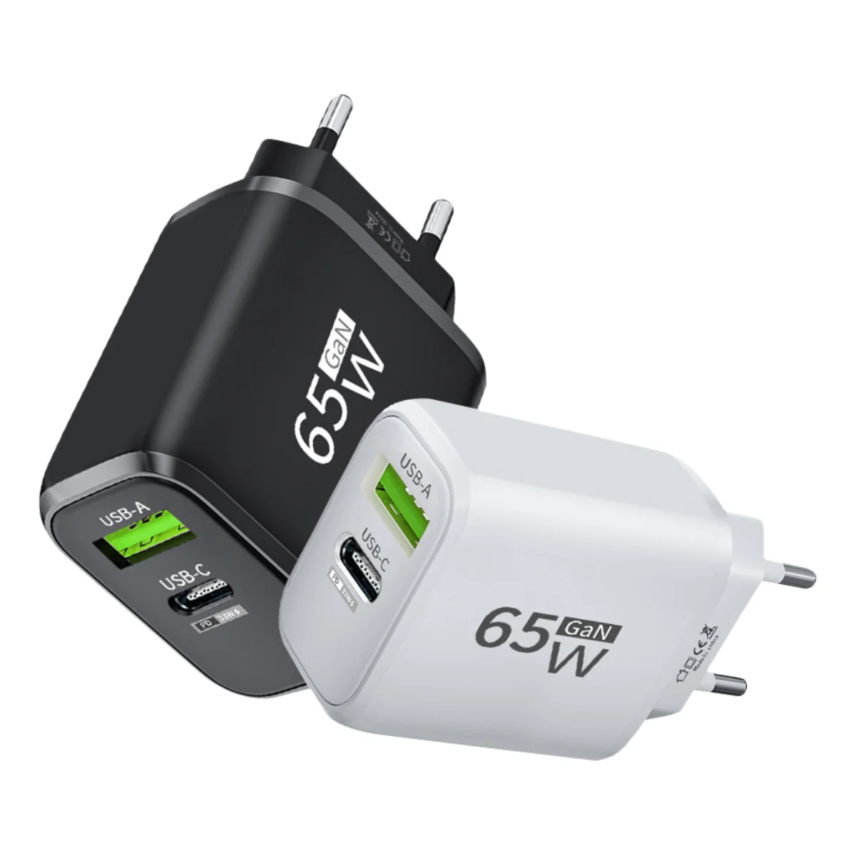 65 واط GaN USB PD الهاتف المحمول شاحن سريع USB نوع C منافذ متعددة محول الشحن السريع شاحن السفر عالي السرعة آيفون Xiaomi