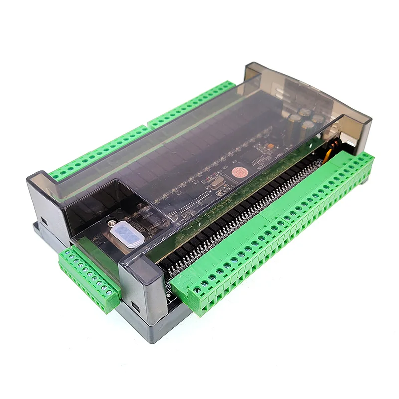 Controlador lógico programável fx3u 6ad 2da 14mr 14mt 24mr 24mt 30mr 32mt 48mr 48mt e rs232 rs485 38400bps relé transistor plc