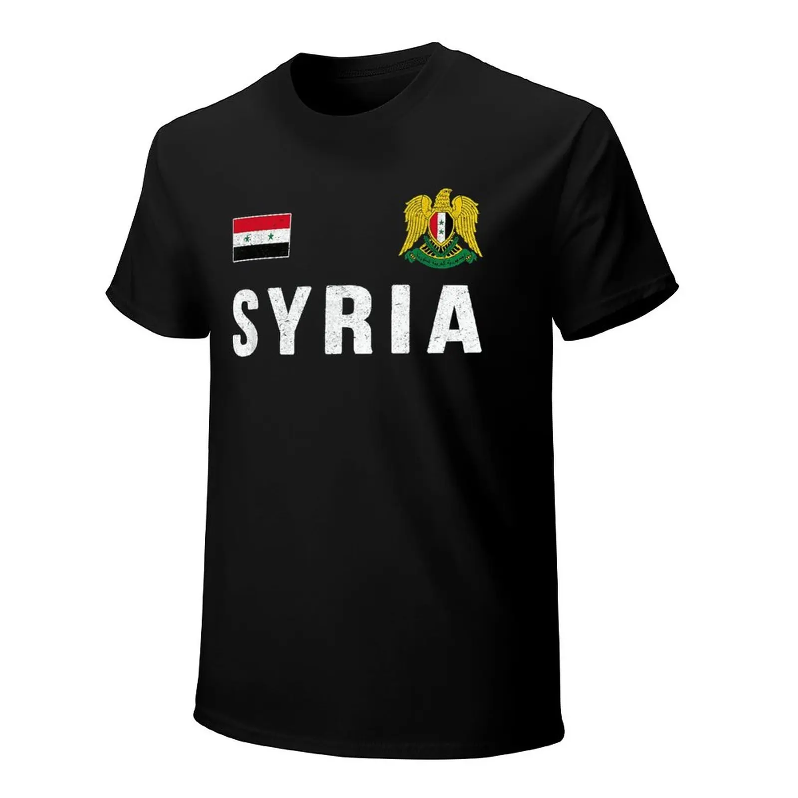 Więcej wzorów flaga syrii syryjczycy mężczyźni Tshirt koszulki T-Shirt O-neck t-shirty kobiety chłopcy odzież 100% bawełna