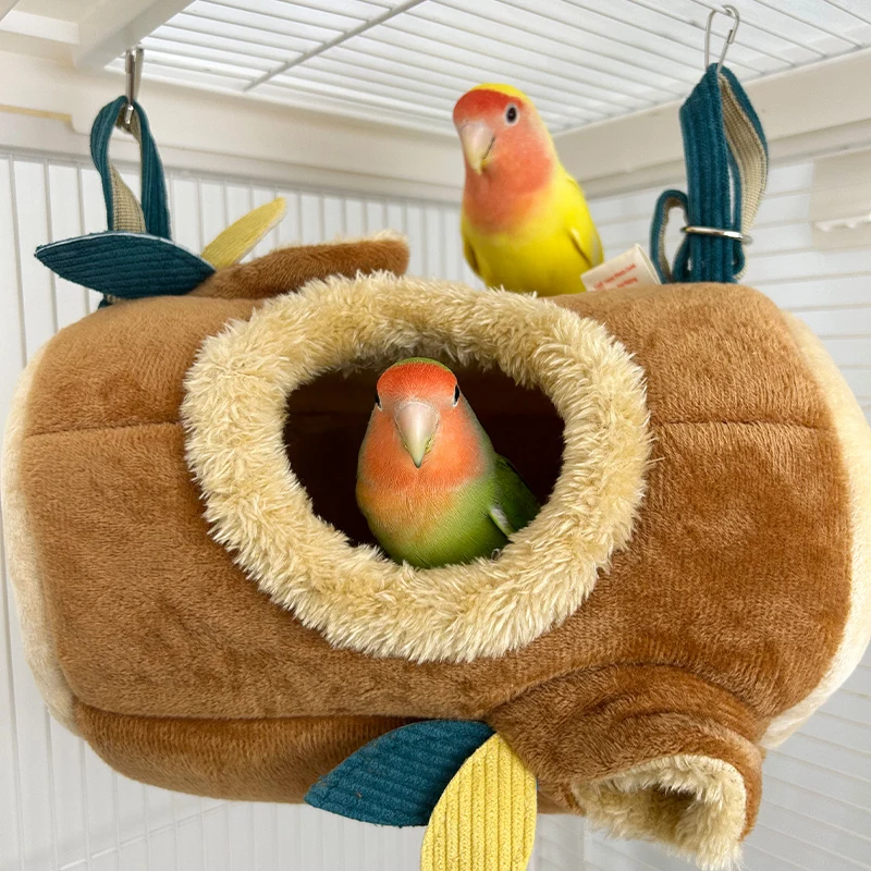 عش دافئ ببغاء شتوي مخملي وأكثر سمكًا، قطعة أثرية شتوية من عش القطن