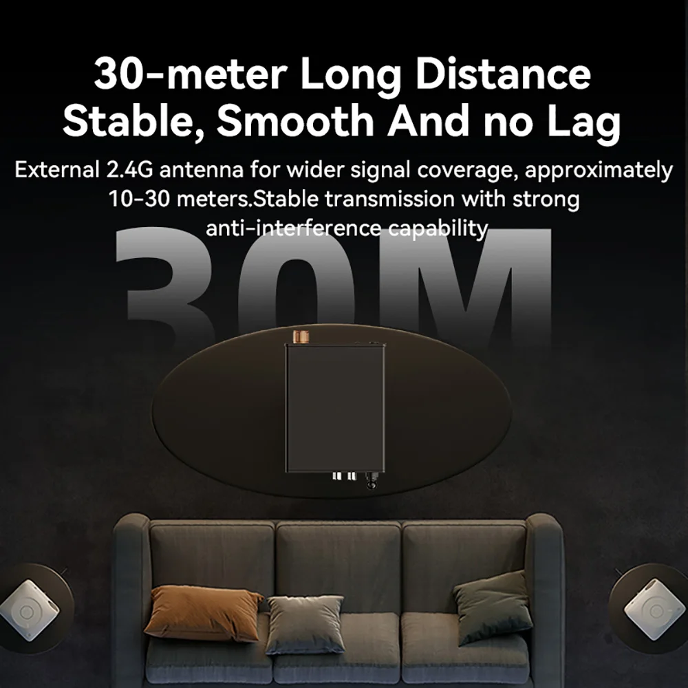 Bluetooth6.0 수신기 스테레오 낮은 대기 시간 무선 오디오 어댑터 무손실 오디오 수신기 AUX 3.5mm RCA/U-디스크/6.5MM 마이크 증폭기