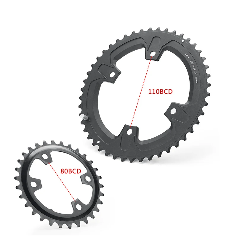 SENICX GR4 Road Crankset 42T 30-46T Chainset with BB 24mm Crank Arms for Bicycle 170mm Chainwheel 110 Bcd for Gravel Bike Parts