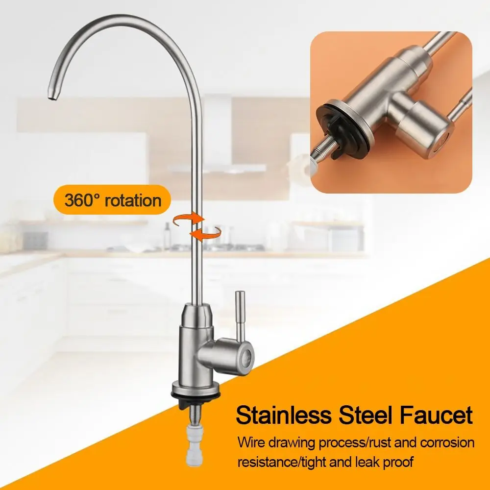 

Stainless Steel Water Filter Faucet Quick Connector Easy Installation Kitchen Taps Single Cold Drinking Water Faucet