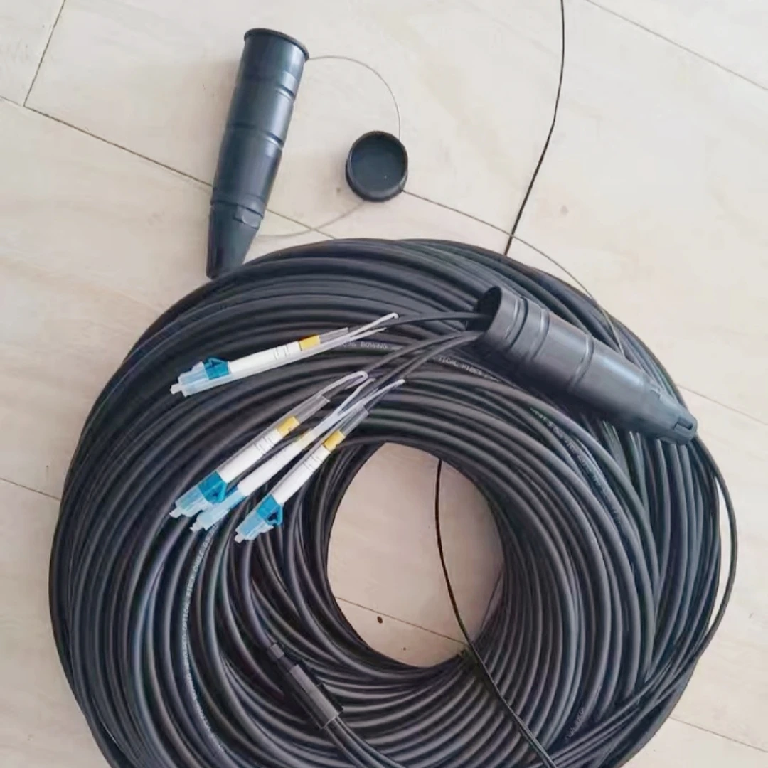 광섬유 패치 코드 40미터 4코어 실외용 TPU LC-LC 5mm 방수 SM LSZH 아머드 CPRI 케이블 싱글모드 FTTH FTTA 점퍼 40m