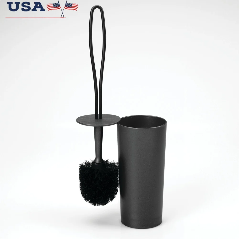 

Держатель для туалетной щетки Компактная ванная комната Прочный пластик Гладкий дизайн Прочная щетина Геометрическая ручка Самозакрывающаяся крышка