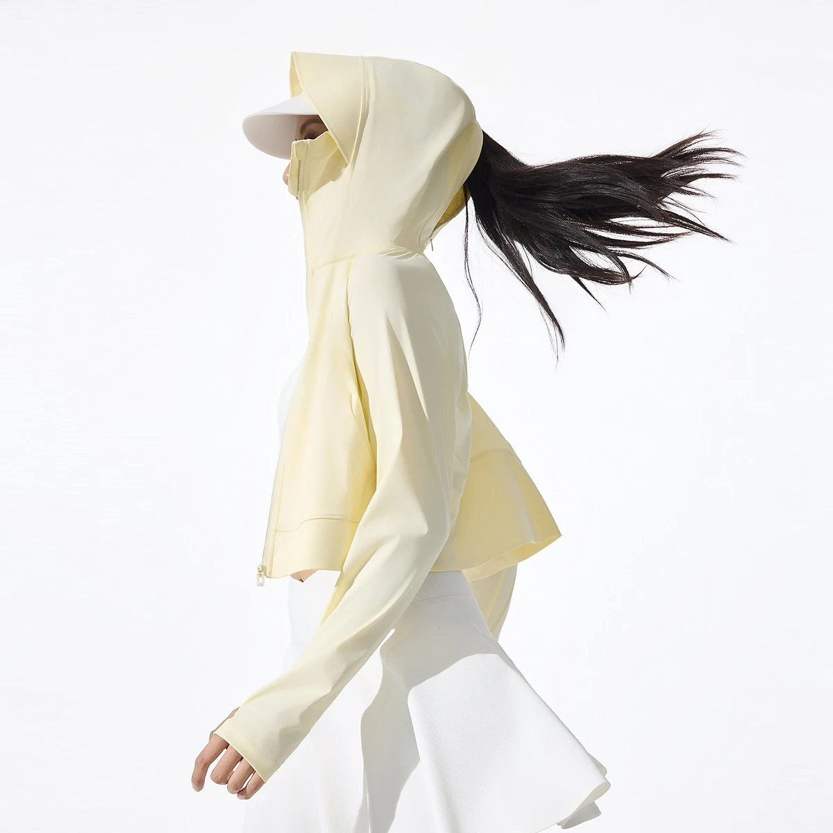 

BOSIDENG Summer Women Sun Protection Clothing Coat Waterproof and Anti-UV Hooded Jacket Outdoor Cool Breathable Short Jacket