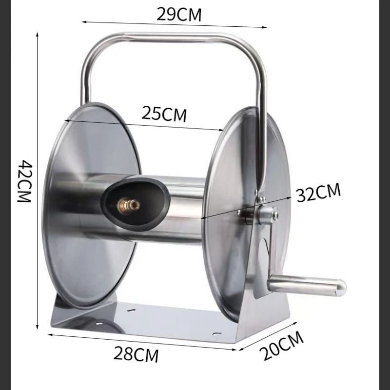 High Pressure Car Wash Hose Reel Stainless Steel Automatic Retract Reel Hose Storage Rack For Gardening Sprinkler Car Washing