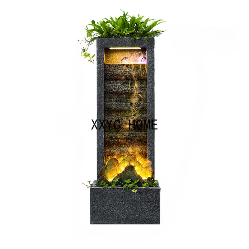 Water Curtain Wall Running Water Screen Office Living Room Entrance Landscape Fountain TV Cabinet next to Floor Ornaments