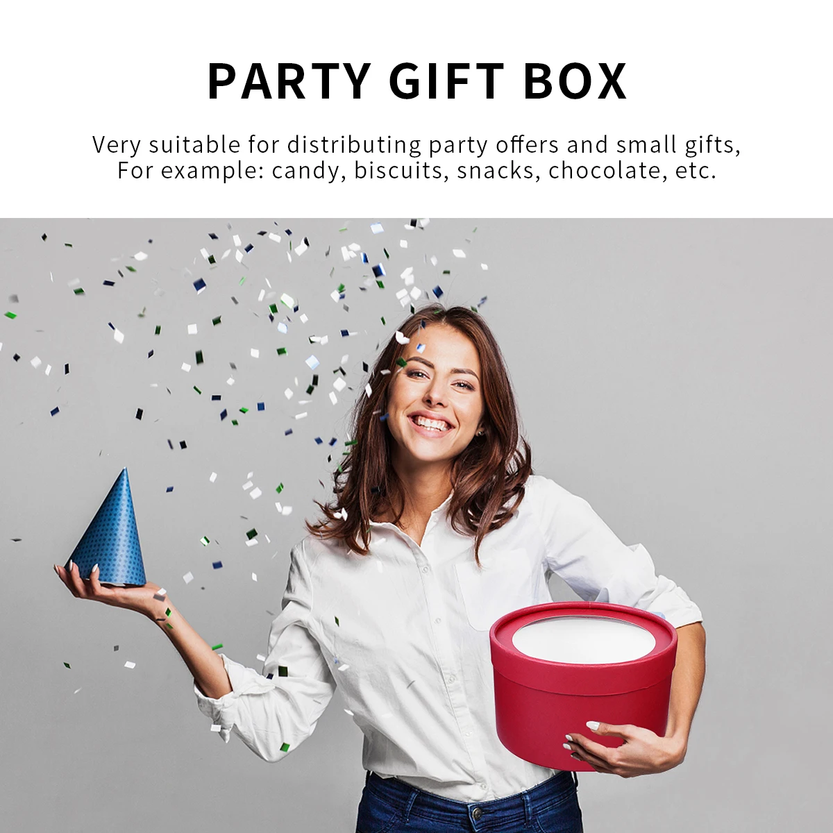 

Round Gift Boxes With Transparent Lid Christmas Candy Storage Container For Party Decorations Sweet Snack Packaging