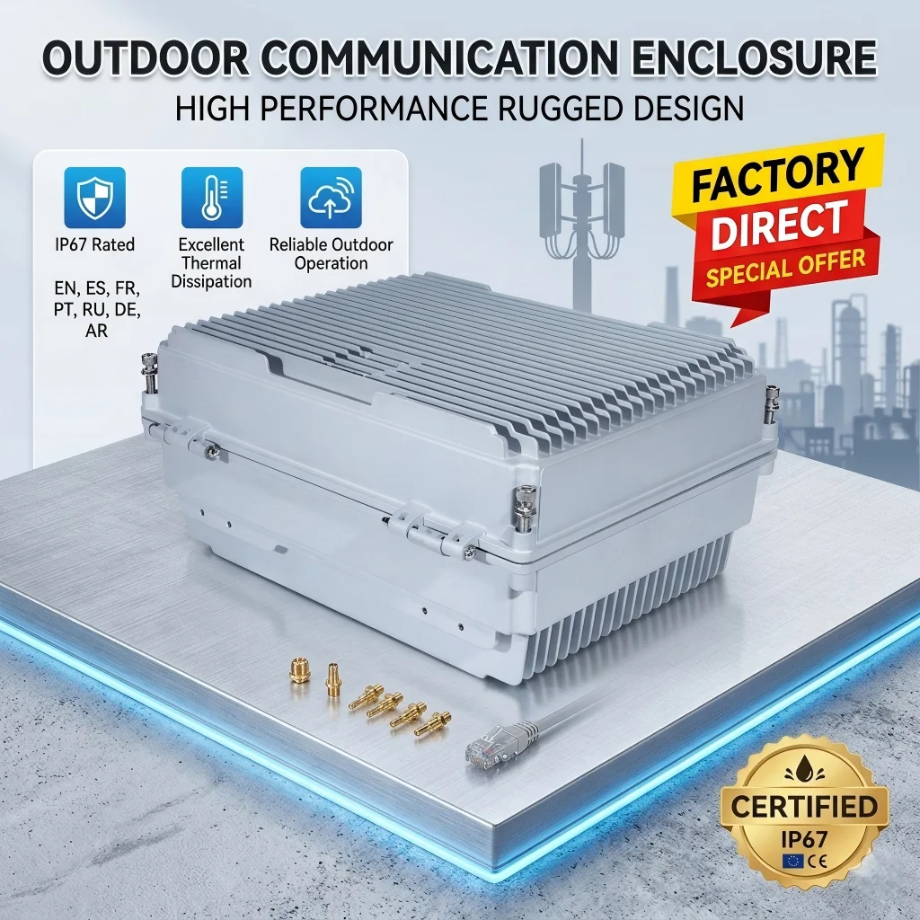AY420-250W Telecom 4G 5G Base Station ip67 waterproof heat dissipation extruded amplifier outdoor aluminium enclosure