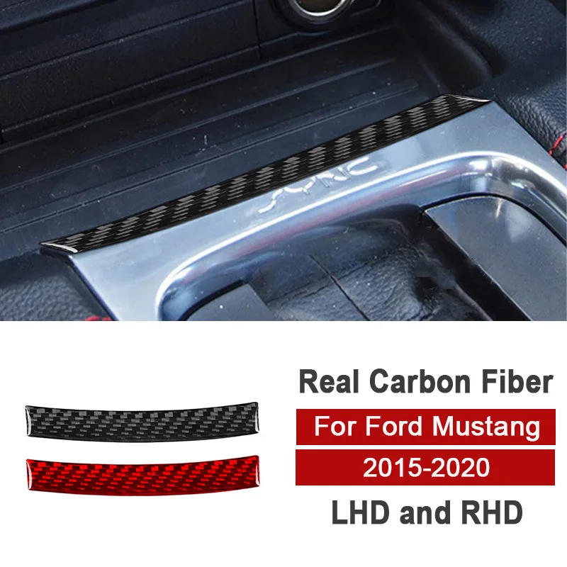 

for Ford Mustang GT 2015-2020 Carbon Fiber Car Gear Shift Panel Decorative Strips Cover Trim Sticker Auto Interior Accessories