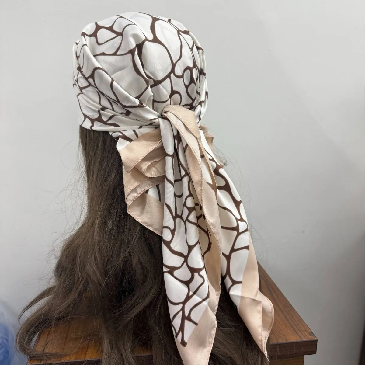 

Retro Headscarf Autumn-Winter All-Match Scarf Accessory Square Scarf Wasteland Style Brown Multi-Purpose