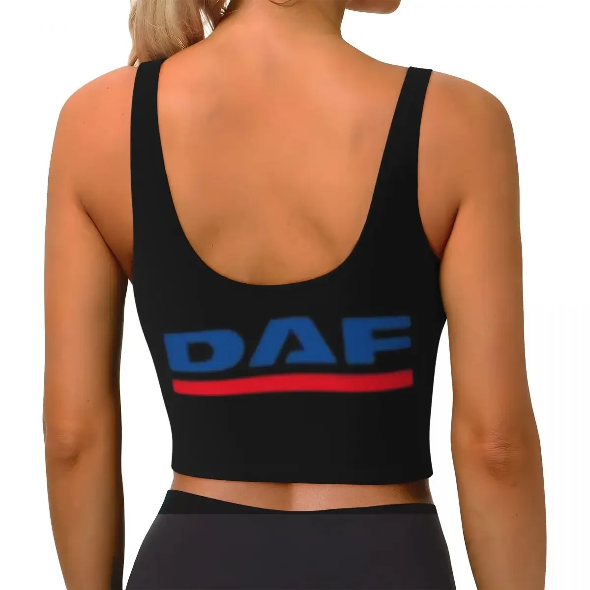 Custom DAF Logo Women Sports Bras High Impact Vest Gym Workout Yoga Crop Tank Top
