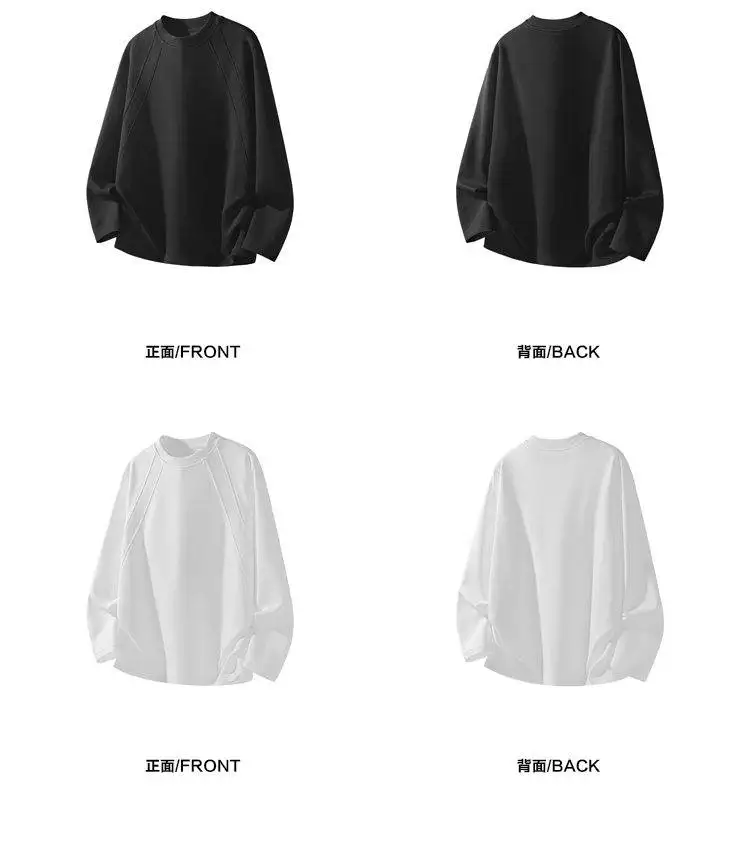 Herren Mode Raglan-Schnitt Rundhals Langarm T-Shirt im Oversized-Stil aus leichtem Stoff für den täglichen Street-Look – Detail 7