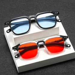 UV400 Square Sunglasses Trendy Retro Cool 90s Glasses Vintage Hip Hop Shades for Women & Men