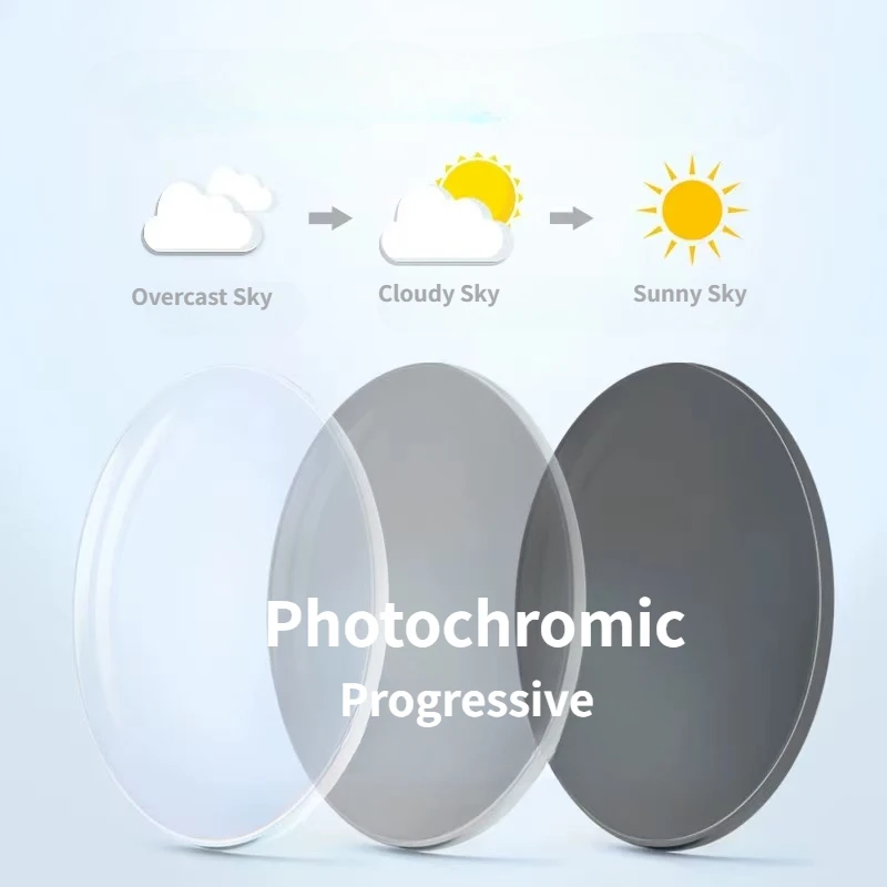 

1.56 1.61 1.67 1.74 Aspherical Prescription Progressive Photochromic Lenses Sunglasses Lens Single Vision Outdoor Grey Brown