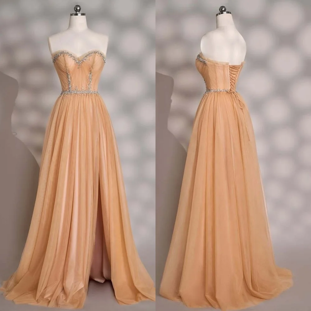 

Роскошное вечернее платье по индивидуальному заказу с блестящими складками и вырезом в форме сердца, трапециевидной формы длиной до пола, на заказ, элегантная вечеринка, свадьба