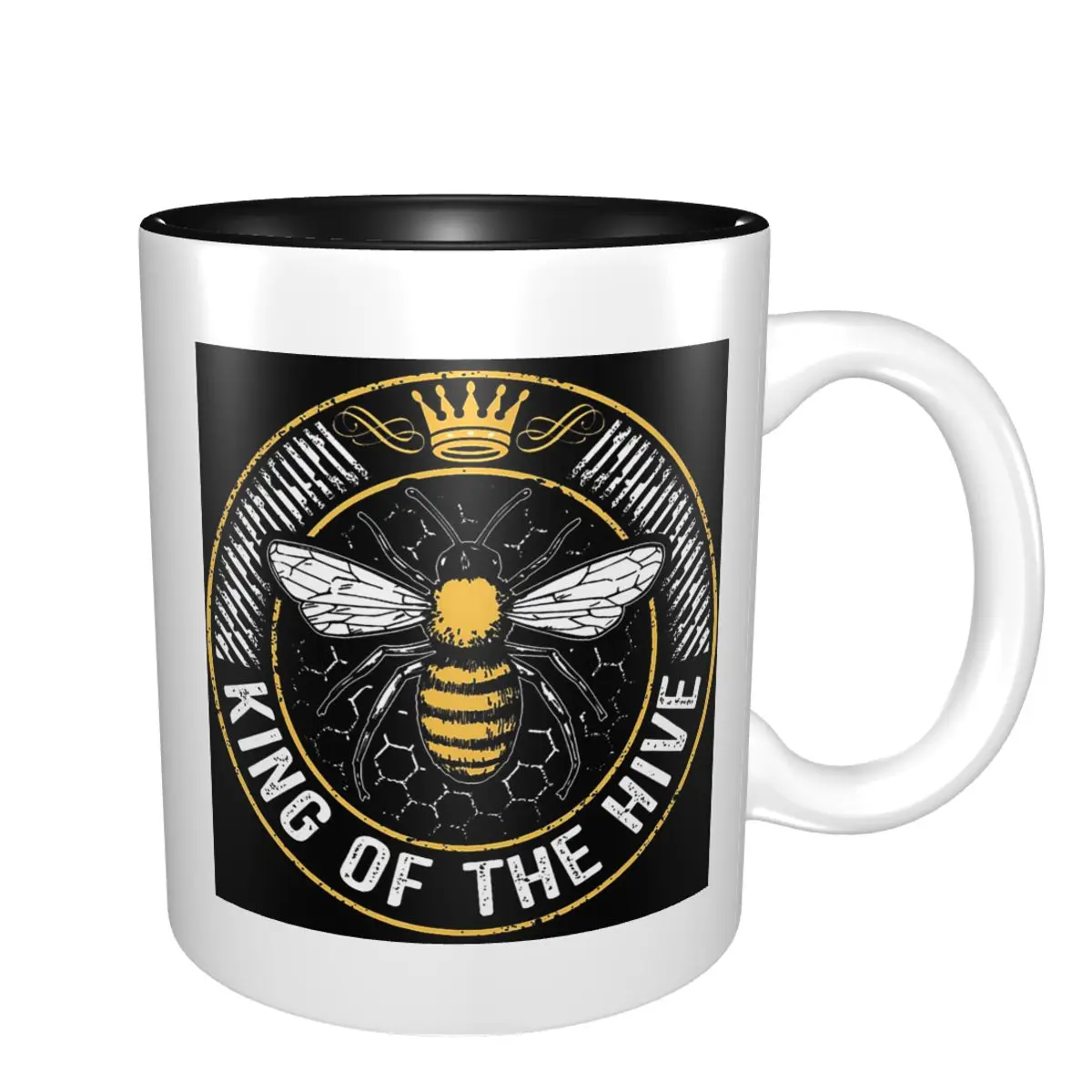 King Of The Hive Beekeeper Mug Funny Ceramic Coffee Cups Tea Mugs Milk Cup Drinkware Gift for Friends