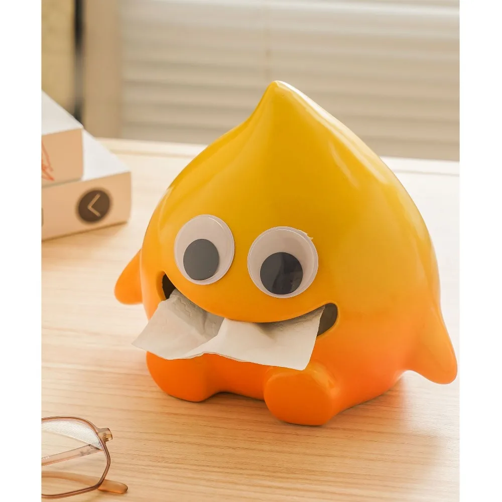 

Ceramic Cute Flame Tissue Box Home Decor Funny Storage Organizer Bedroom Bathroom Entryway Desktop Accent