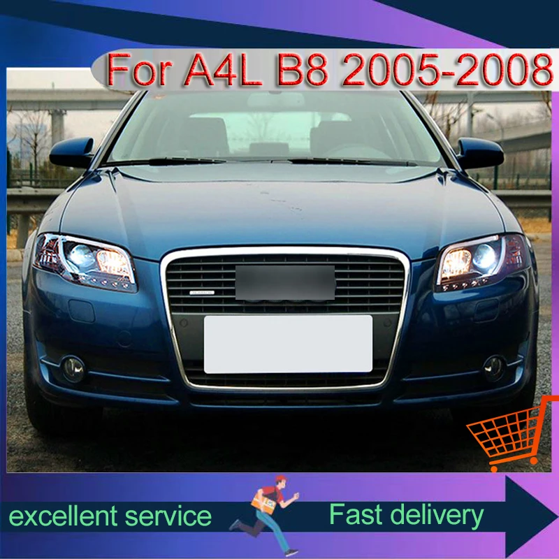 

Automotive Headlight Suitable For Audi 2005-2008 A4L B8 Assembly Modified LED Laser Dual Lens DRL Car Accessories