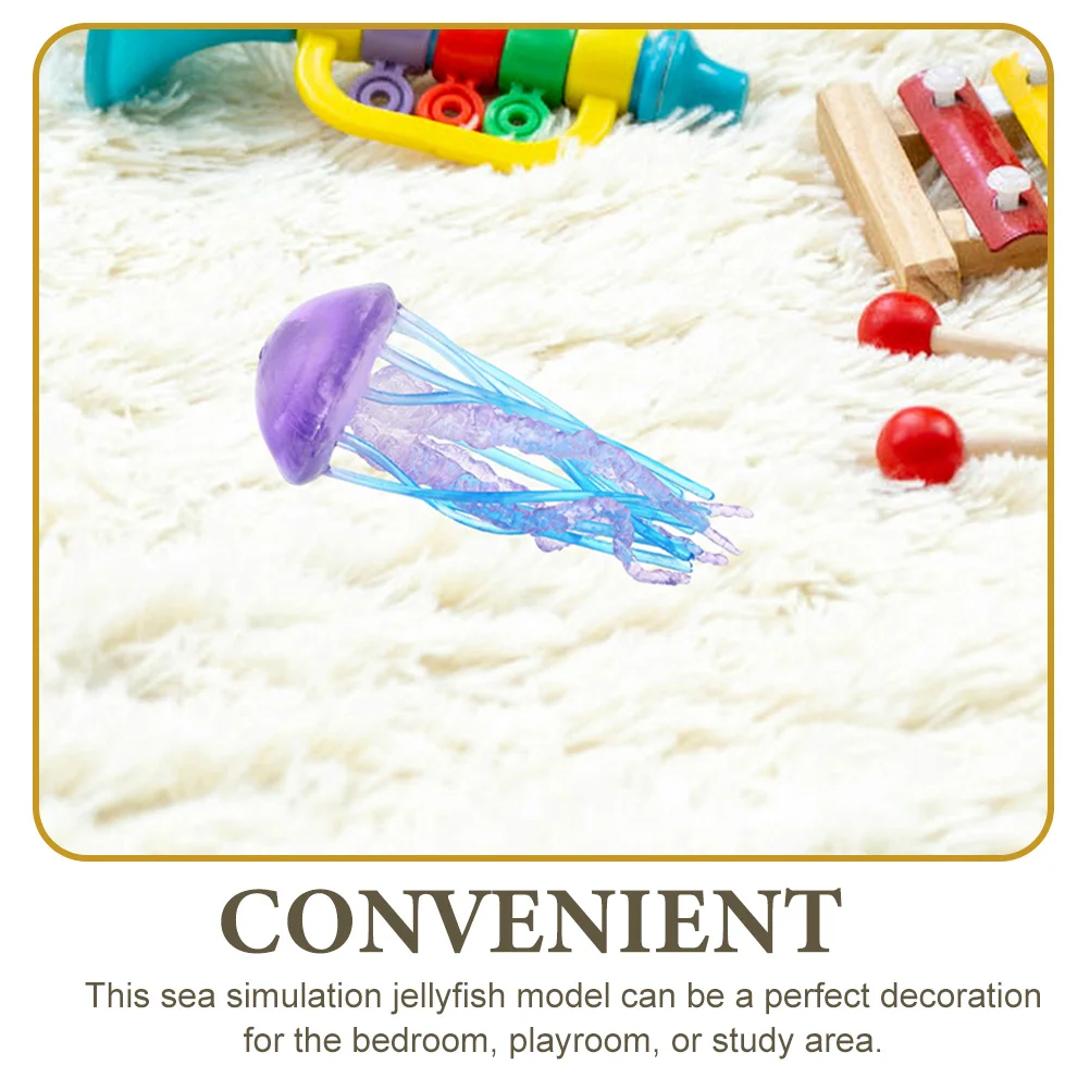 2 Pcs Jellyfish Model Decor Toy Puzzle Tabletop Sea Small Plastic Figurines Child Simulated