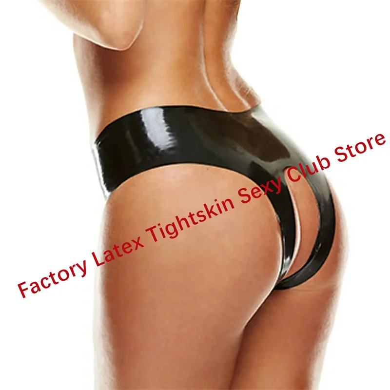 Culotte en Latex Sexy avec Fentes à l'Entrejambe, Bikini Sans Couture