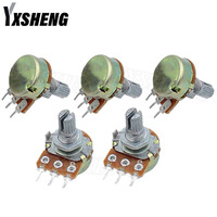 5PCS/LOT WH148 3Pin15mm 1K 2K 5K 10K 20K 50K 100K 250K 500KΩ 1M Ohm Linear Taper Rotary Potentiometer Resistor B1K B2K B5K B10K