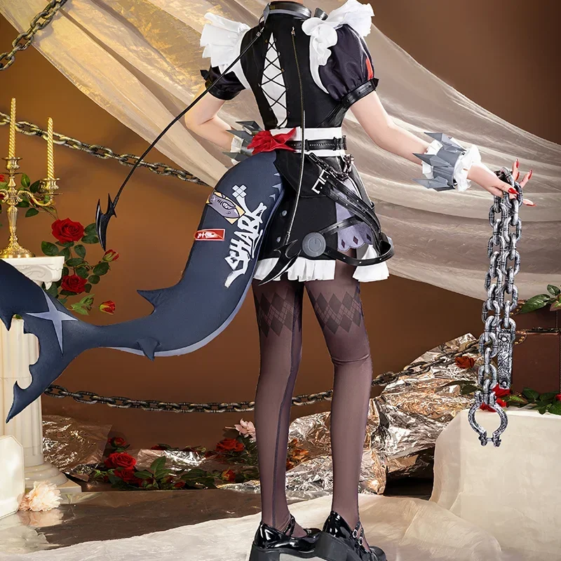 Disfraz de Zenless Zone Zero Ellen Joe, vestido de sirvienta, peluca, uniforme de juego, Victoria, limpieza de limpieza, Halloween, accesorio para mujer, recién llegado # 1 # W