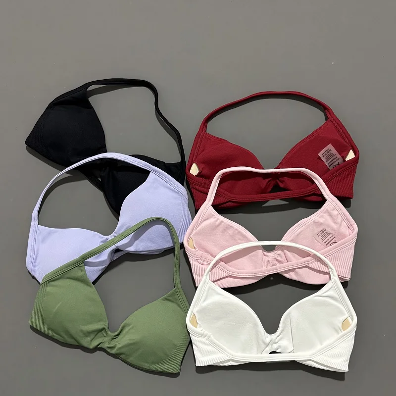 حمالة صدر رياضية لليوجا ملابس داخلية للنساء في صالة الألعاب الرياضية حمالة صدر بدون ظهر عالية الدعم ملابس نشطة للياقة البدنية وتمارين الرسن #4