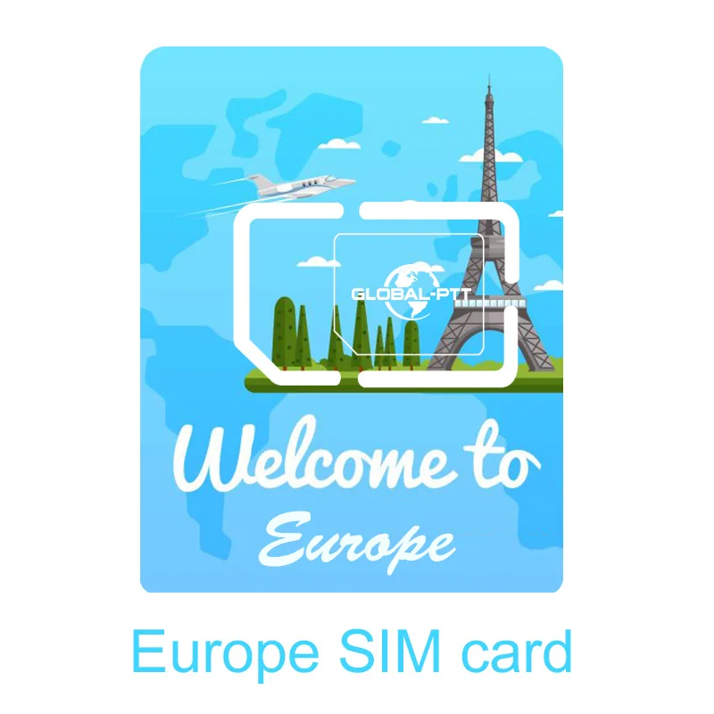 global-ptt iot sim card for POC walkietalkie radio internet 4g unlimited without registration chip for European union UK france