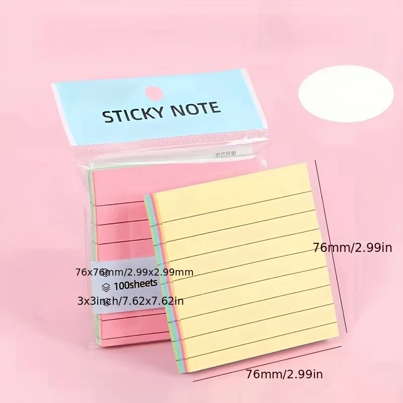 100/200 PCS Color Thick Sticky Notes - Convenient Creative Four Colors Memo Pad, Removable Suitable Office and Home Use Notepad view 5