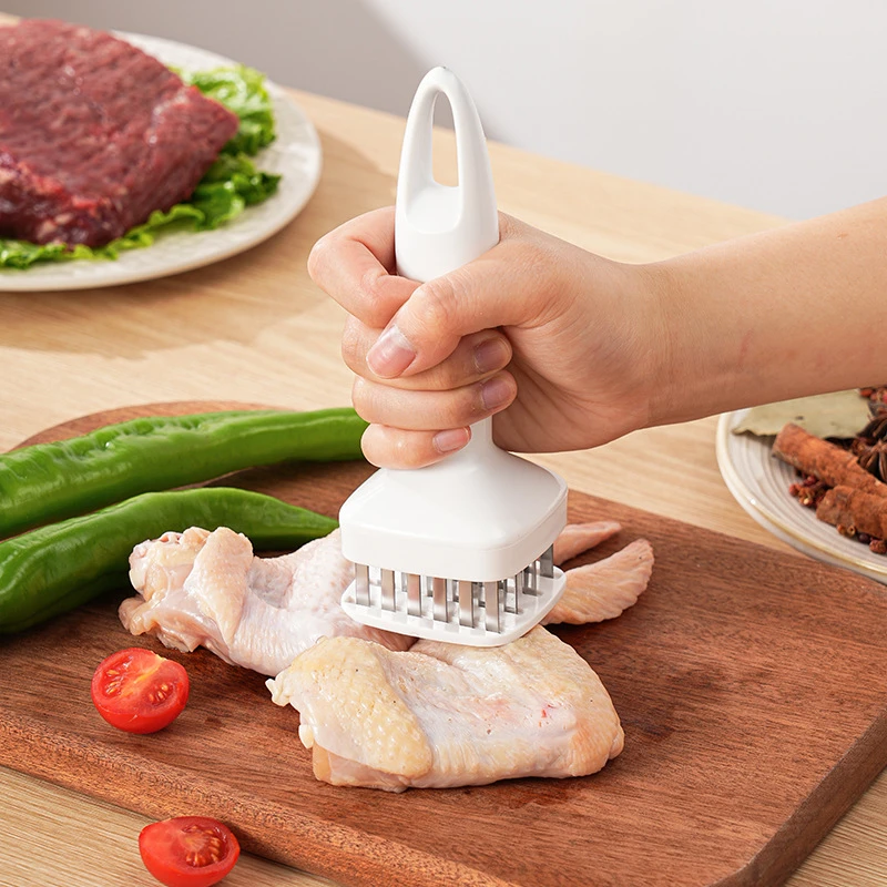 Stainless Steel Handheld Tender Meat Needle Multifunctional Kitchen Steak Perforator Manual Household Broken Tendon Meat Hammer