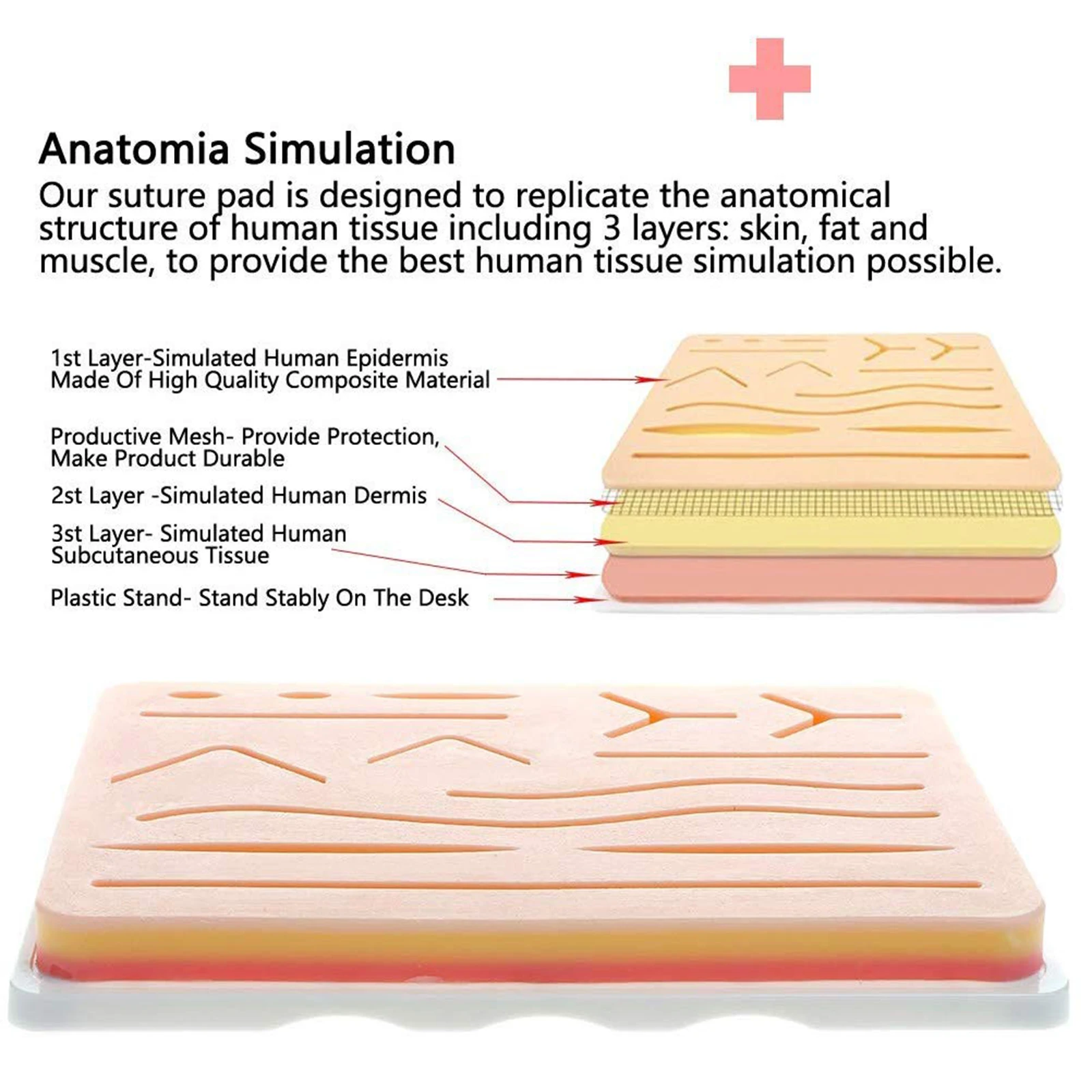 Surgical Suture Training Kit, Skin Operation, Practice Model, Training Pad, Scissors Tool, Teaching Equipment