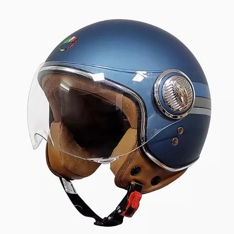 Casco de motocicleta Retro BEON para las cuatro estaciones, cascos de seguridad para motocicleta de Motocross con cara 3/4 para bicicleta eléctrica