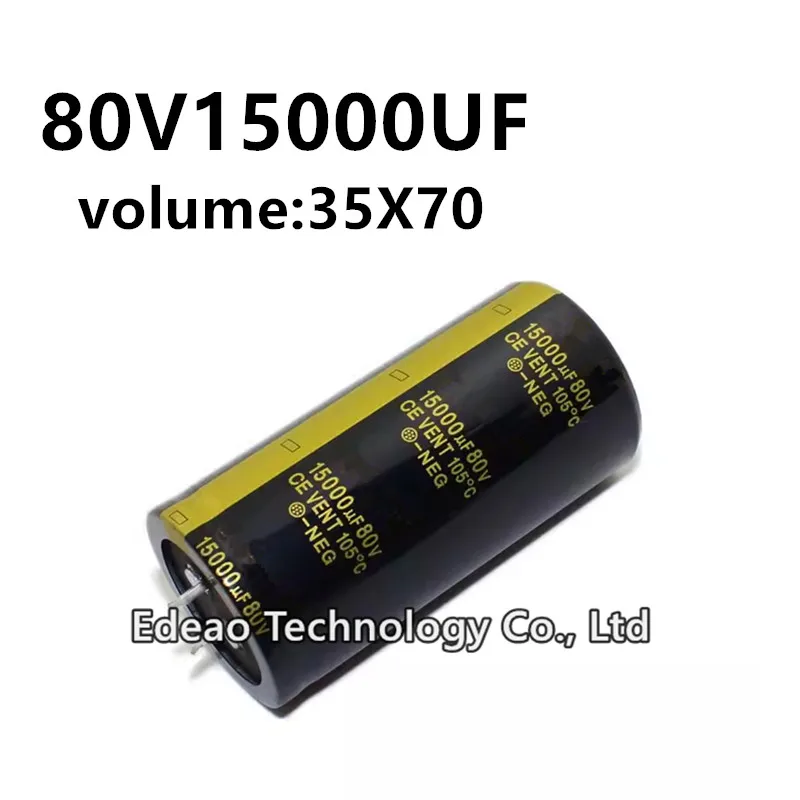 

2Pcs/lot 80V 15000UF 80V15000UF 15000UF80V volume: 35x70 mm audio power amplifier inverter aluminum electrolytic capacitor