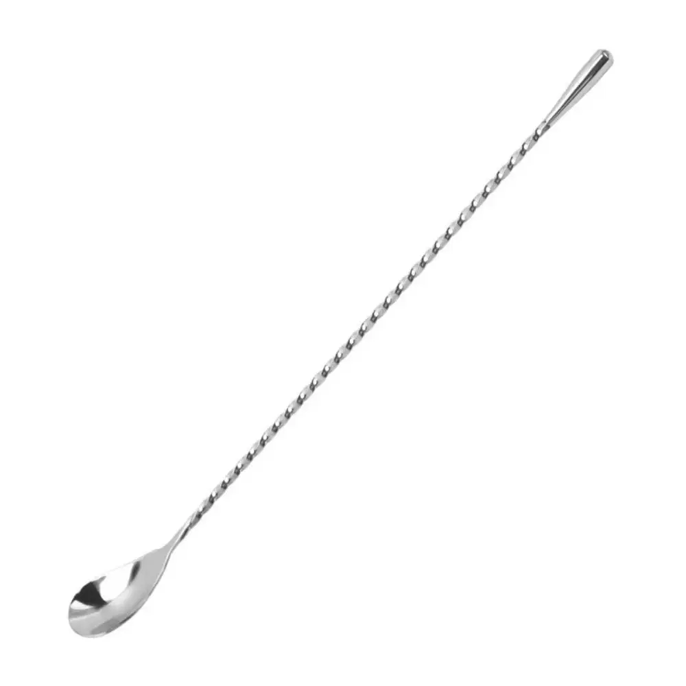 Accesorios de Cocina, Cuchara para Cócteles con Patrón Espiral, Cuchara de Barra de Acero Inoxidable con Mango Largo, Cuchara de Café de 20/30/40 cm, Cuchara para Postre
