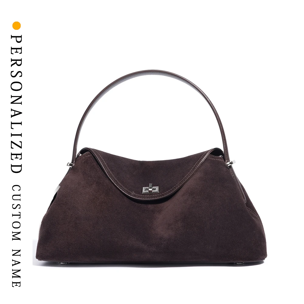 

New matte cowhide versatile retro crossbody bag handbag for female office worker genuine leather commuter women shoulder bag