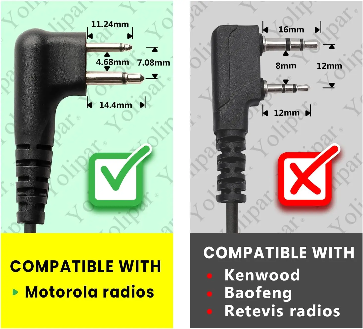หูฟังวิทยุสื่อสารแบบ 2 ขาของโมโตโรล่า ใช้ได้กับรุ่น CLS1410, CLS1110, CP200D, GP300, GP2000