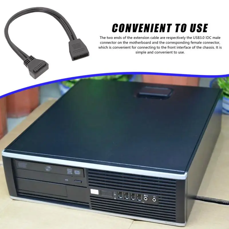Adaptador de Cable para ordenador, conector USB 3,0, Cable alimentado, Cable de extensión de ordenador, Cable de placa base macho a hembra