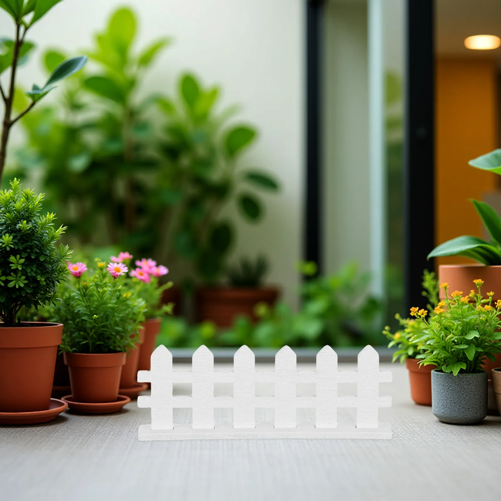 

12Pcs White Miniature Picket Fence for Garden Plant Pot Decor Fairy Garden DIY Micro Landscape Wooden Border Accessories