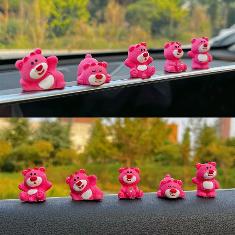 5 Pcs Lotso Doll Car Decoration Car Interior Decoration Center Console Cute Creative Kawaii Children Toy Gifts Anime Peripherals